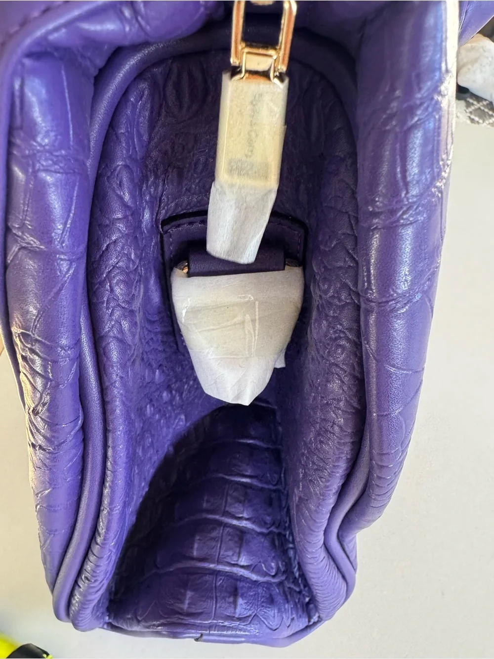 Tote&Carry Purple Croc Embossed Backpack Duffle Bag Set Weekender Travel NWT